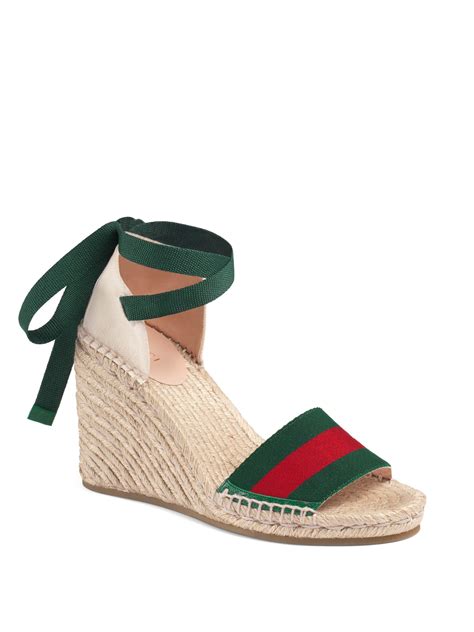 gucci sylvie web platform espadrille|Gucci espadrilles for women.